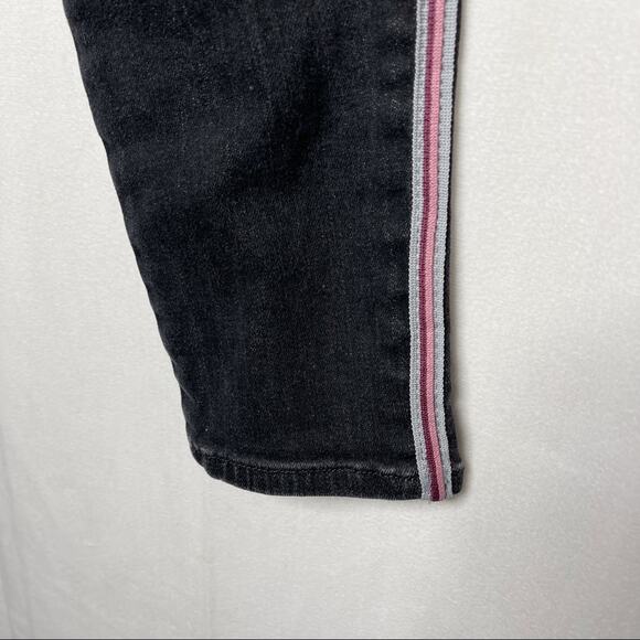 HUDSON / Barbara Track Stripe black skinny jeans in Dark Raven / 28 - Picture 6 of 10